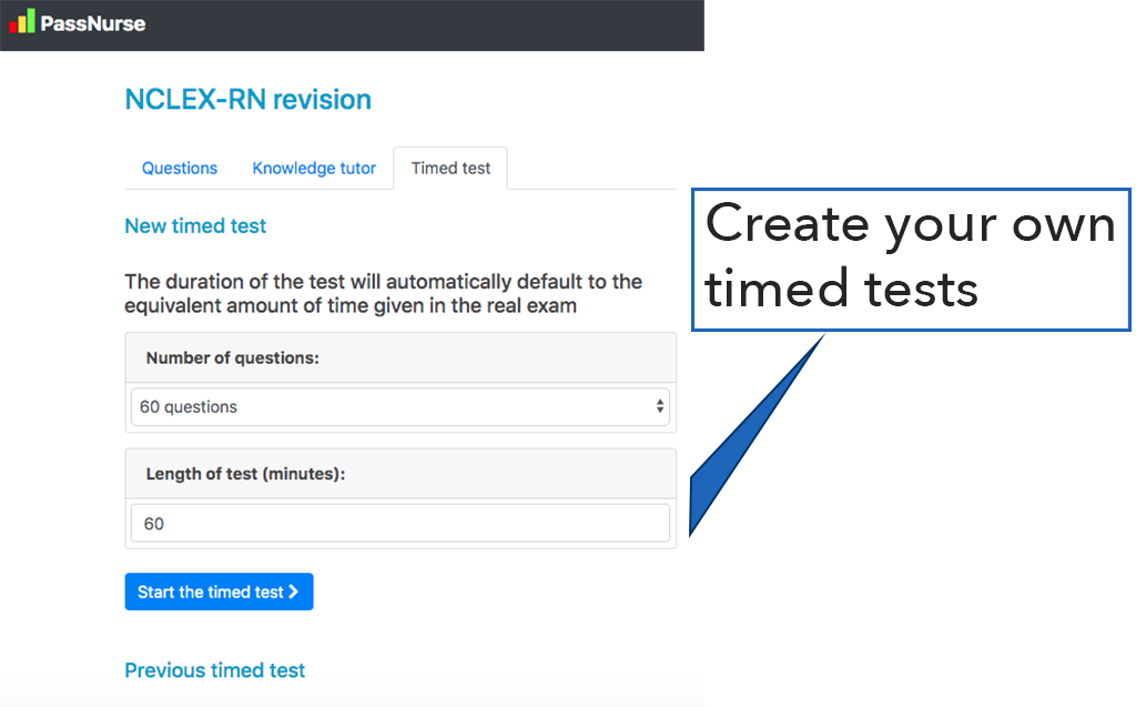 Passnurse timed test